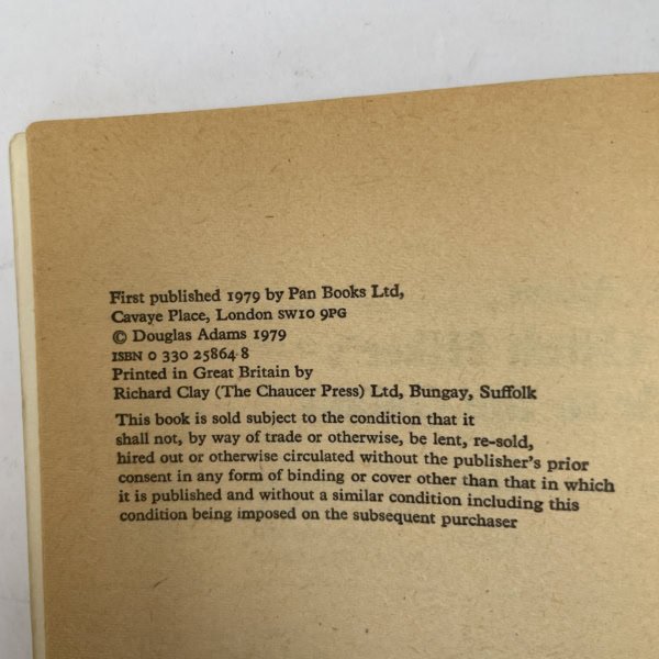 douglas adams the hitch hikers guide to the galaxy first ed2