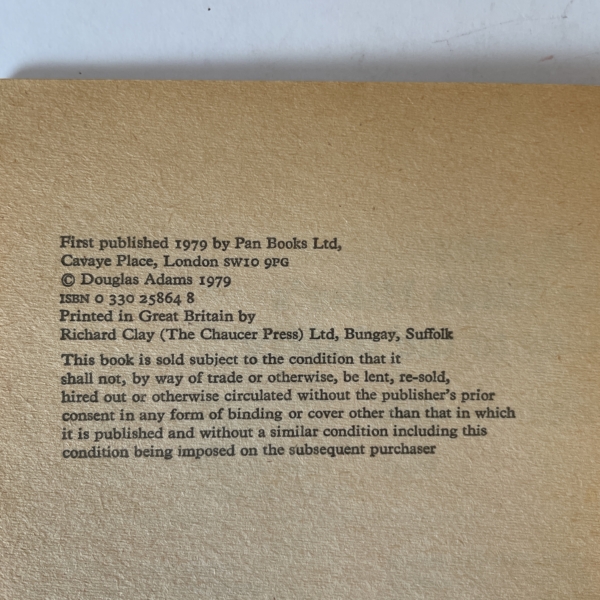douglas adams the hitchhikers guide to the galaxy first edition2