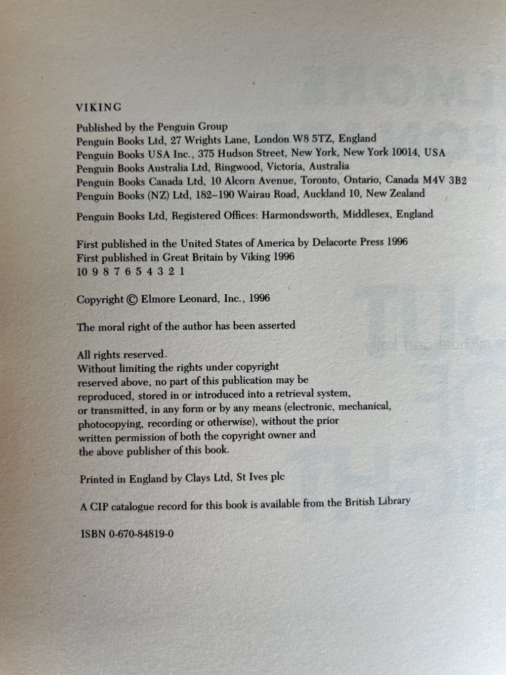 elmore leonard out of sight first edition2