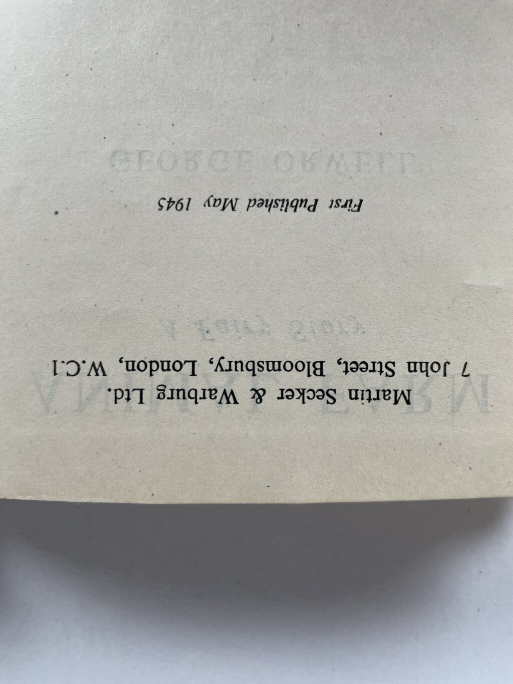 george orwell animal farm first edition3