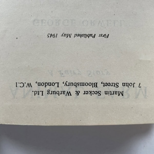 george orwell animal farm first edition3