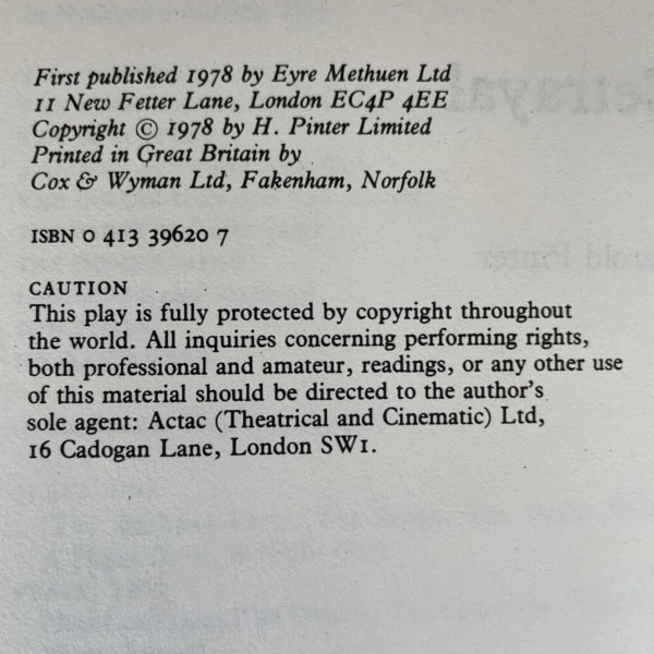 harold pinter betrayal first ed2