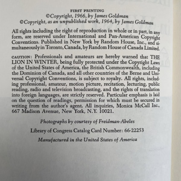 james goldman the lion in winter first ed2