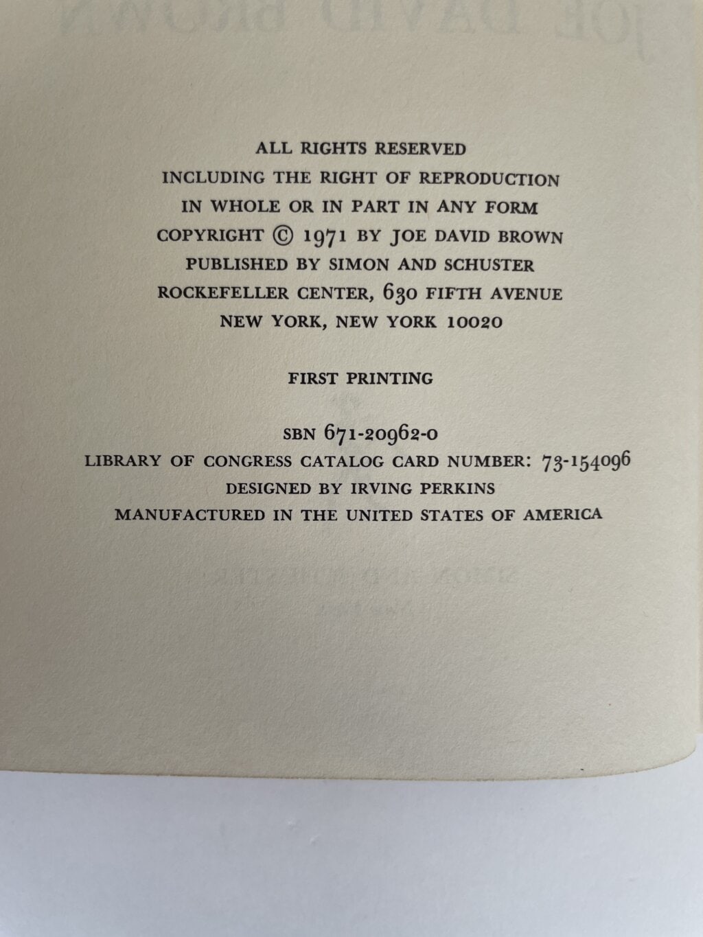 joe david brown addie party first edition2