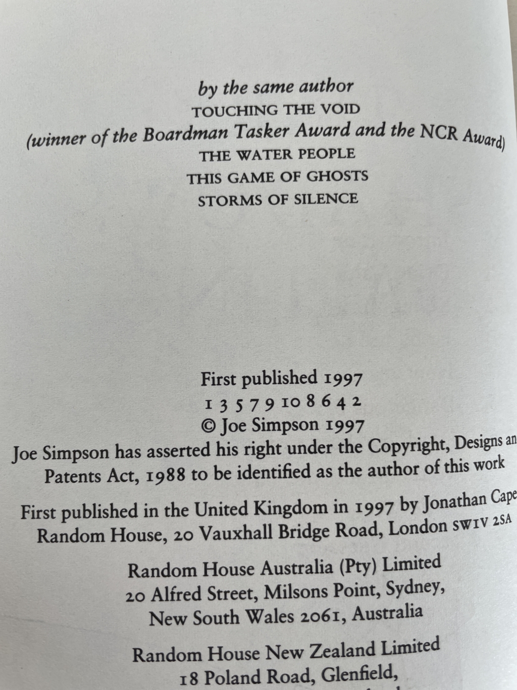 joe simpson dark shadows falling signed first 3