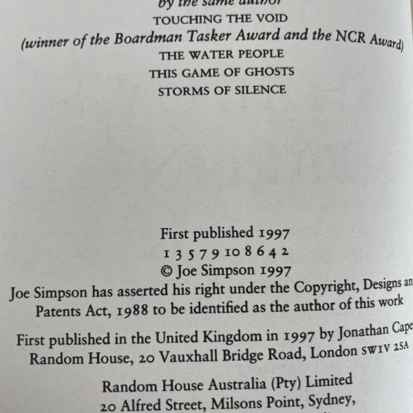 joe simpson dark shadows falling signed first 3