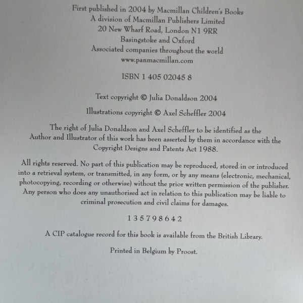 julia donaldson the gruffalos child signed first 3