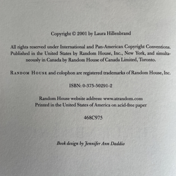 laura hillenbrand seabiscuit first signed3