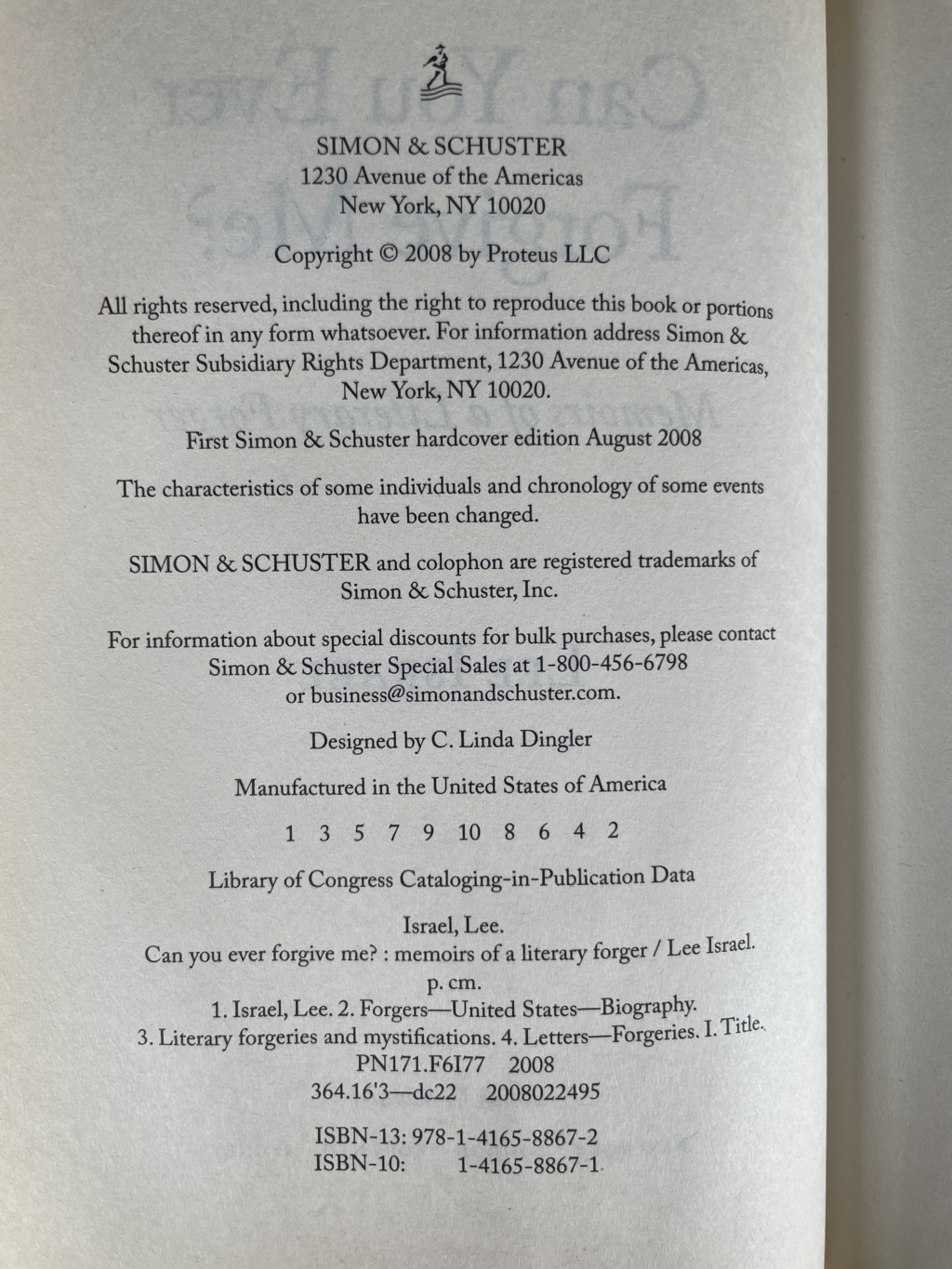 lee israel can you ever forgive me first ed2