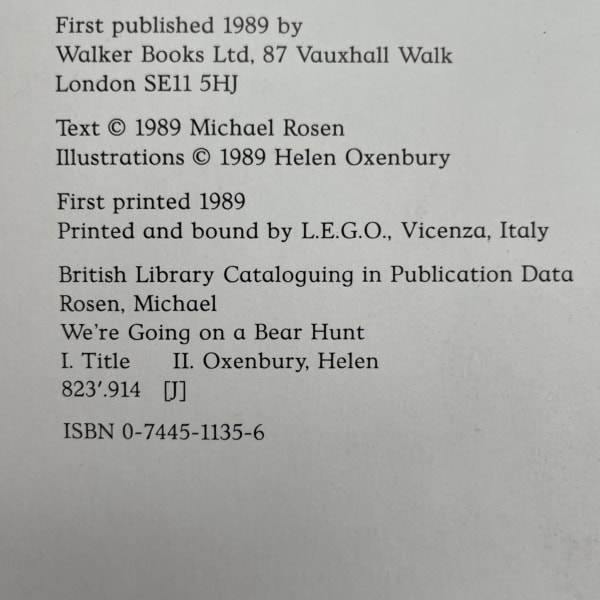 michael rosen were going on a bear hunt first edi2