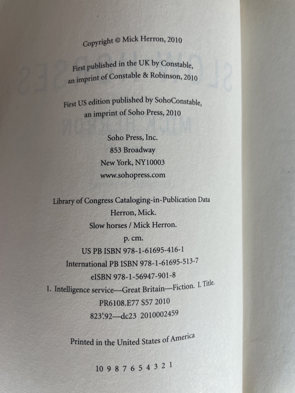 mick herron slow horses first paperback 2