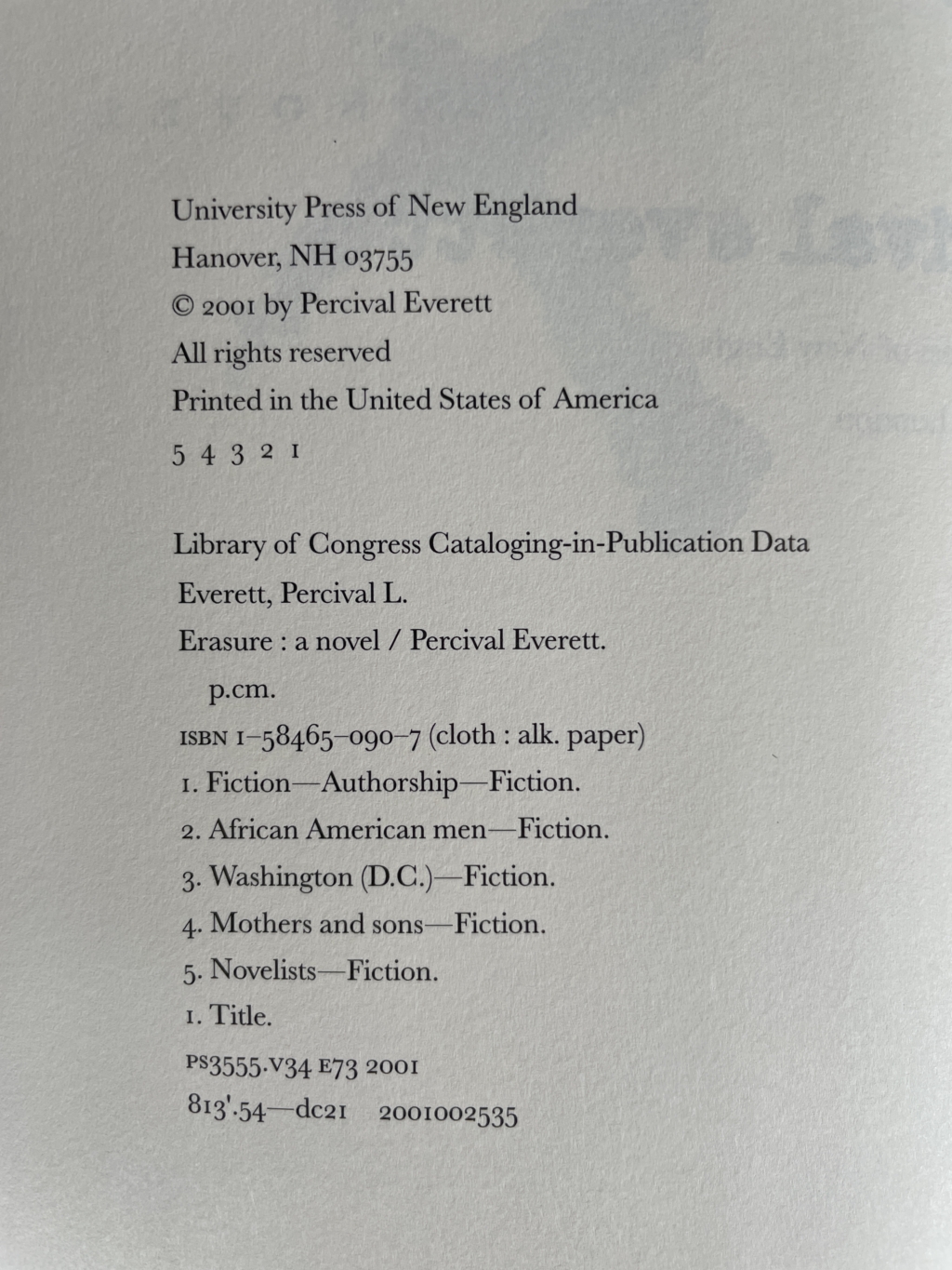 percival everett erasure first edition2