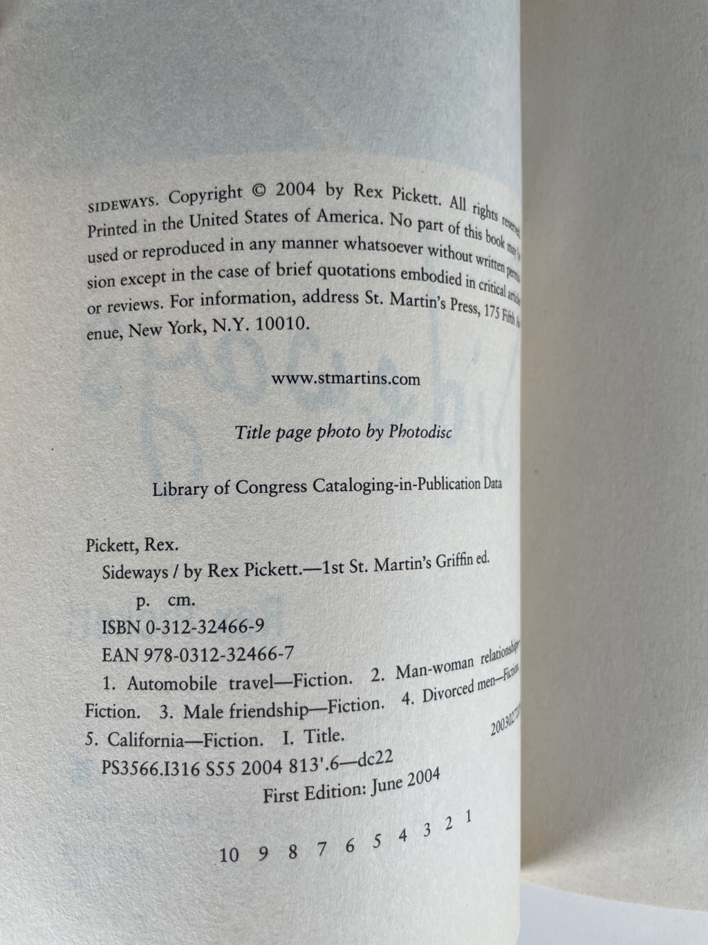 rex pickett sideways first edition2