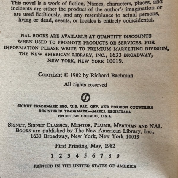 richard bachman the running man first 2