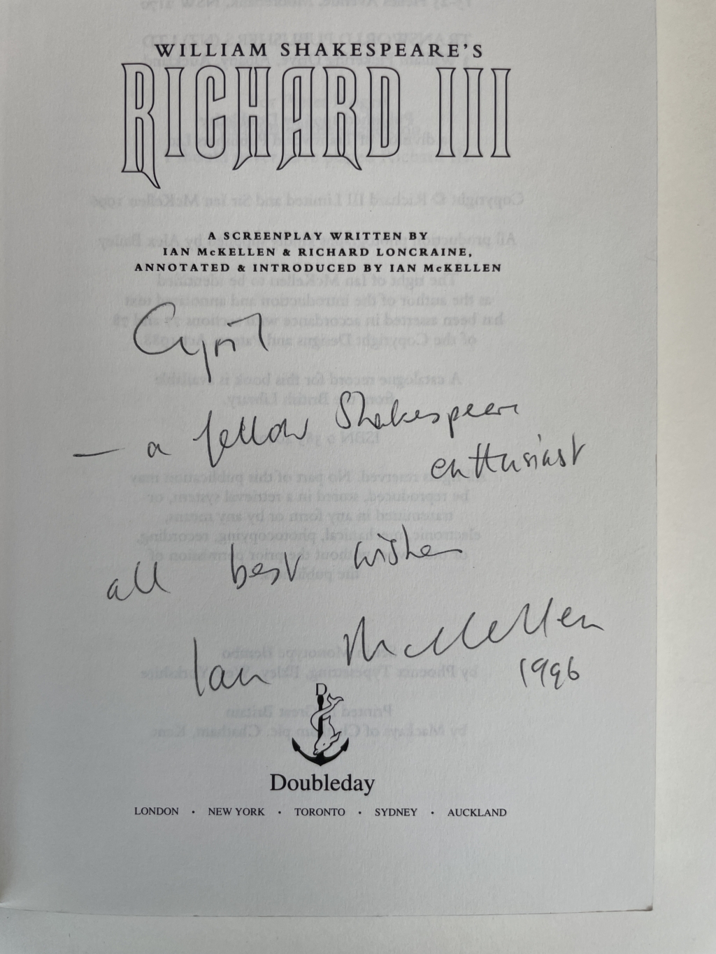 richard iii signed ian kckellan 2