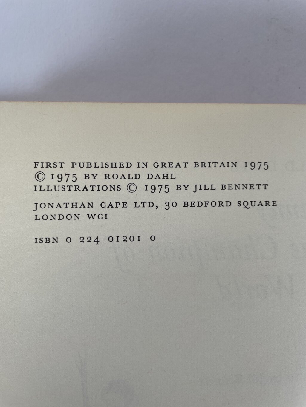 roald dahl danny champion of the world first edition2