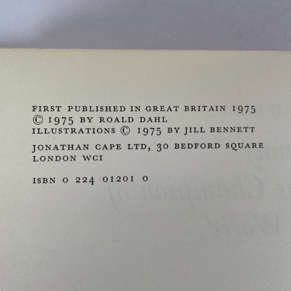 roald dahl danny champion of the world first edition2