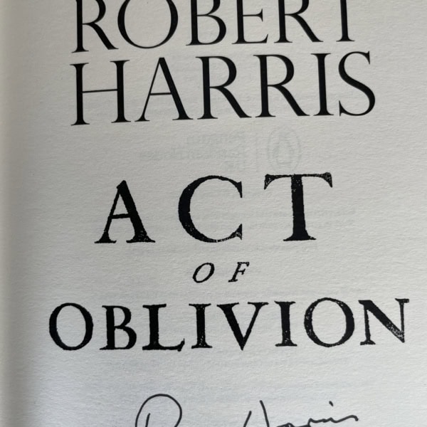 robert harris act of oblivion signed first 2
