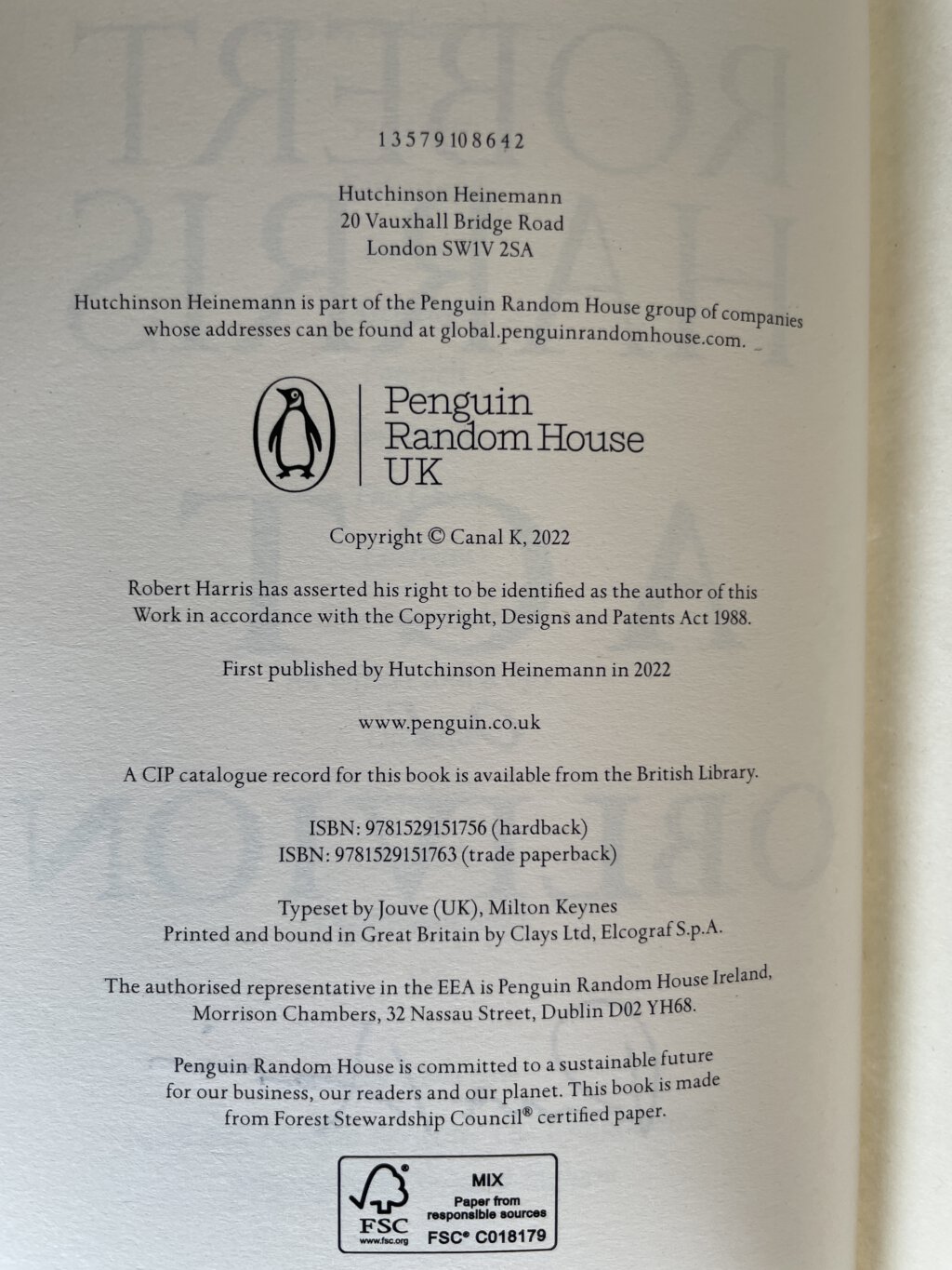 robert harris act of oblivion signed first 3