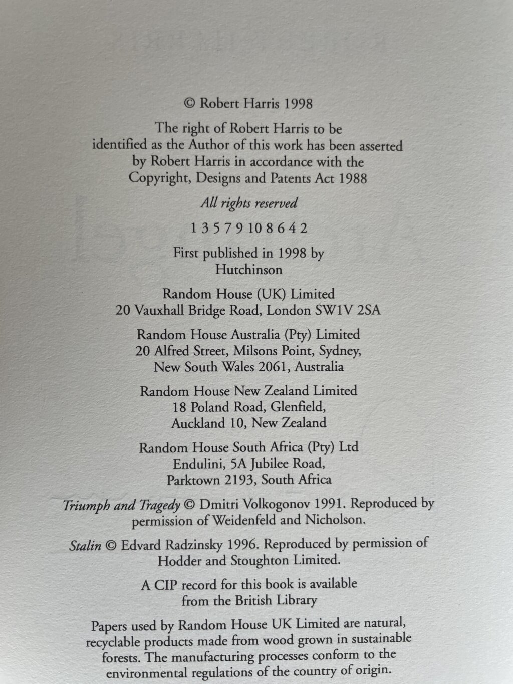 robert harris archangel signed first 3