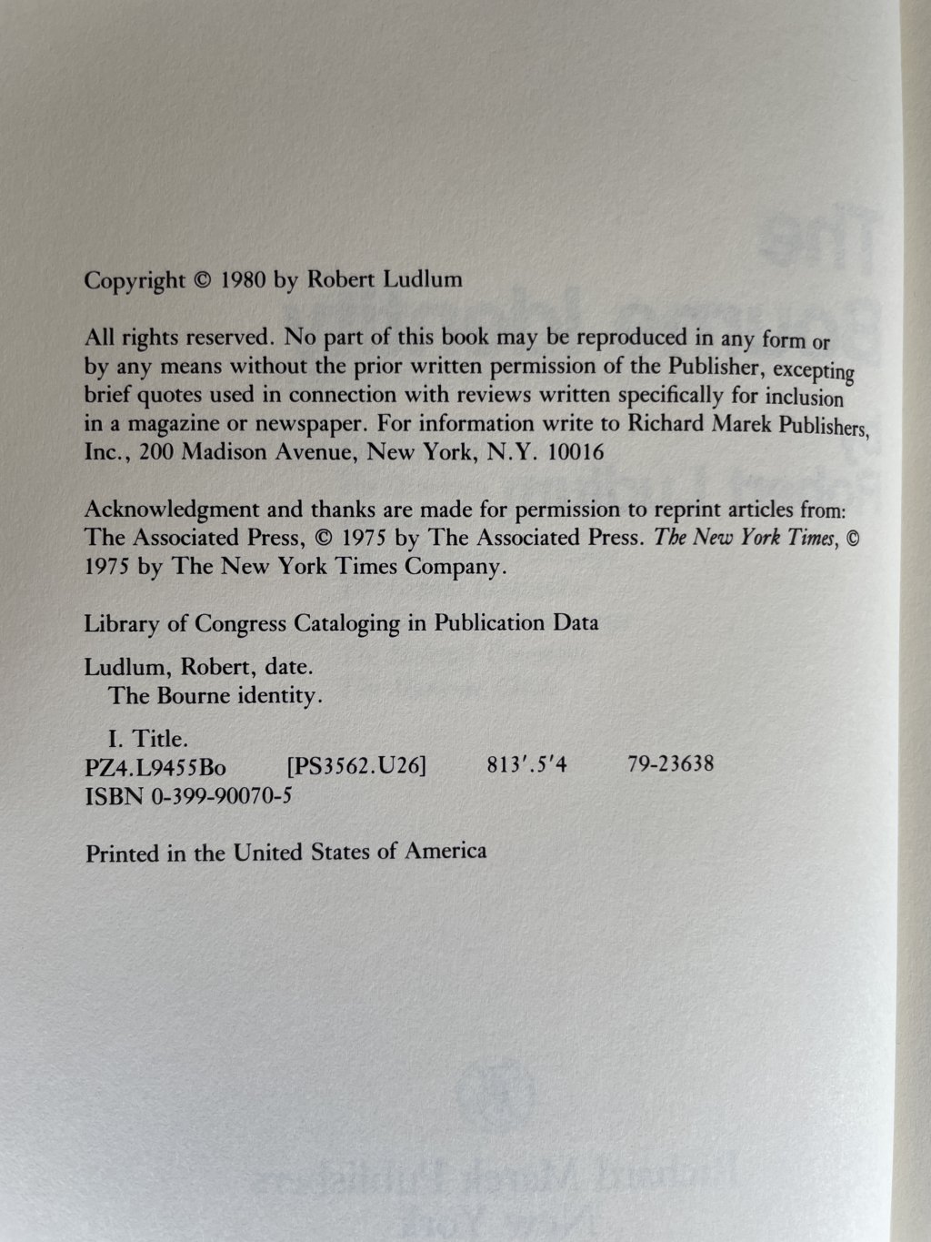 robert ludlum the bourne identity first edi2