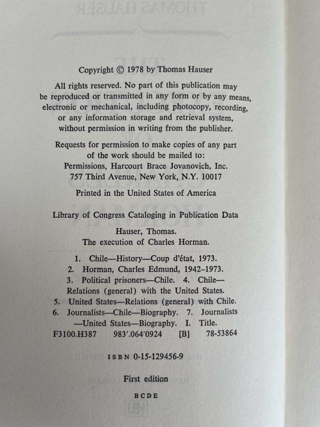 thomas hauser the exercution of charles norman first ed2