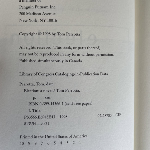 tom perotta the election first us2