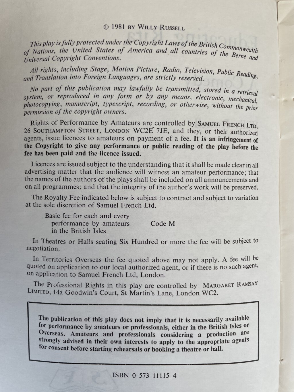 willy russell educating rita first 2