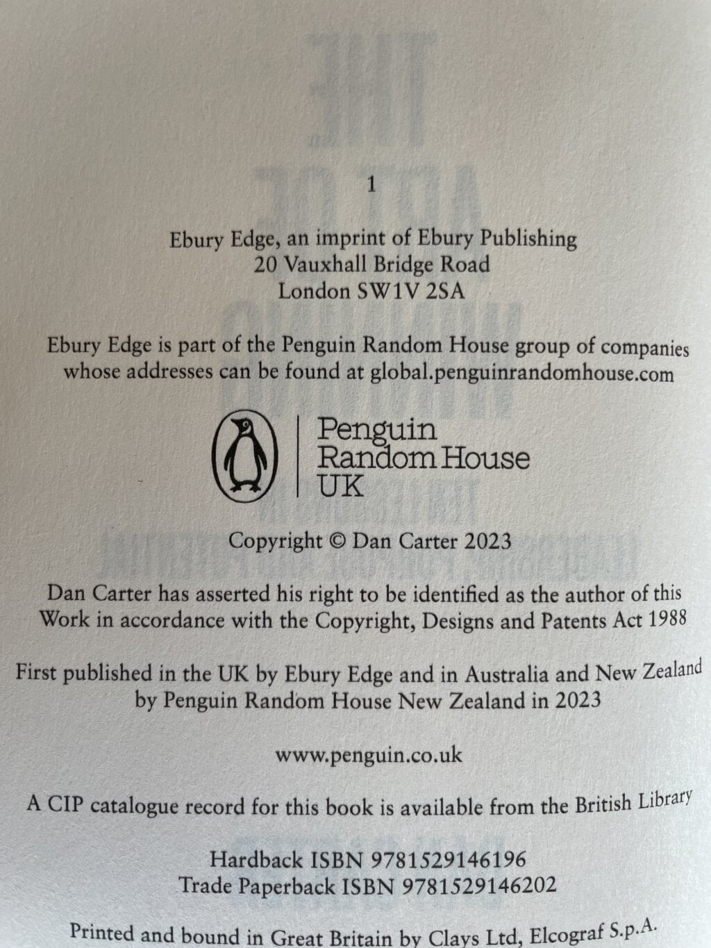 dan carter the art of winning signed first 2