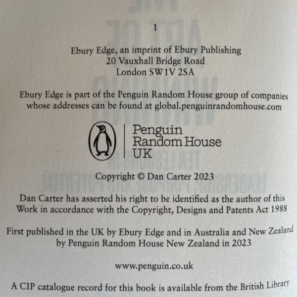 dan carter the art of winning signed first 2