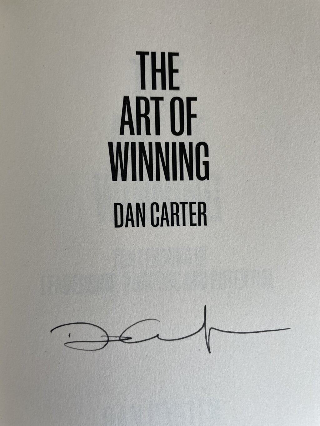 dan carter the art of winning signed first 3