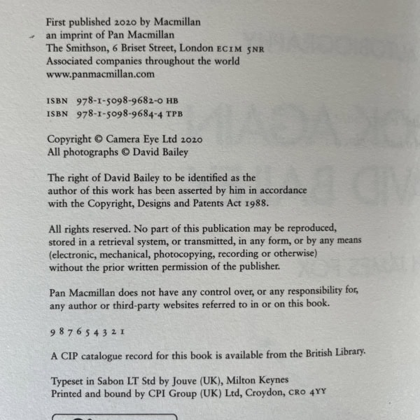 david bailey look again signed first edi3