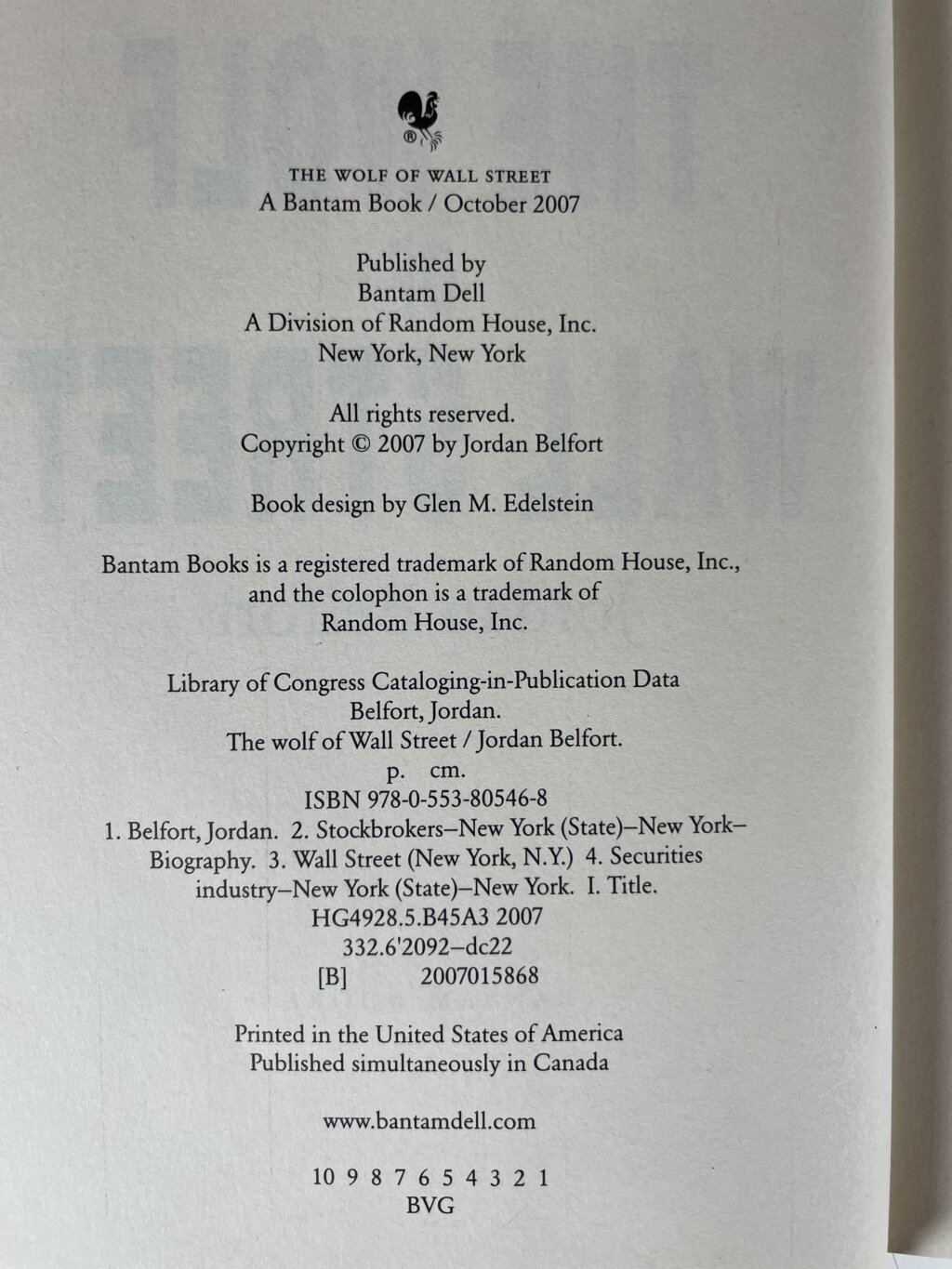 jordan belfort the wolf of wall street first ed2