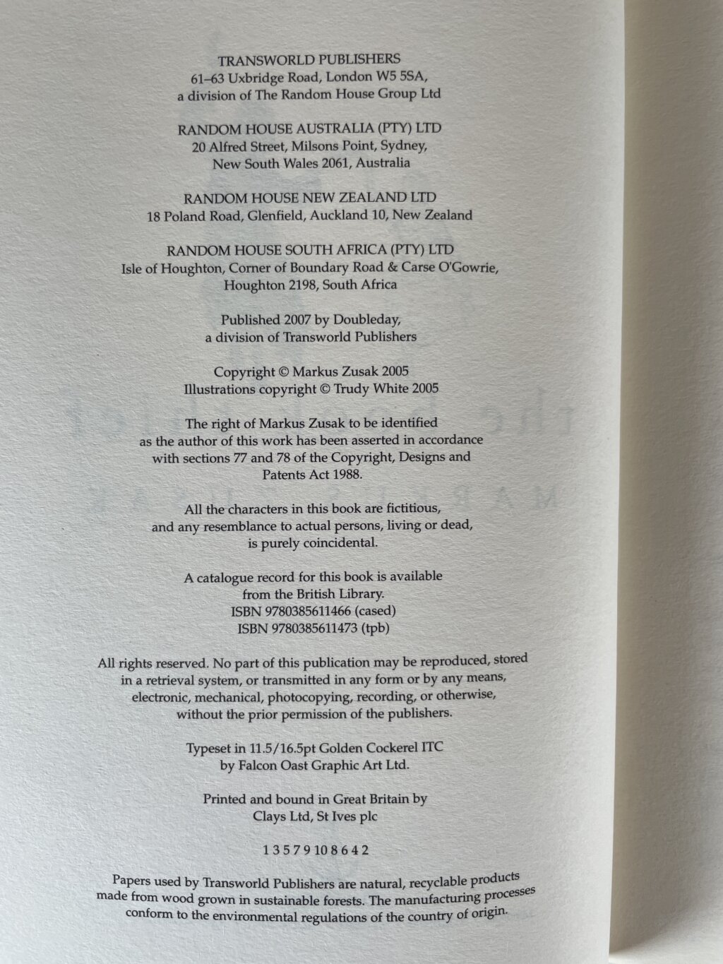 markus zusak the book thief first ed bookmark 2