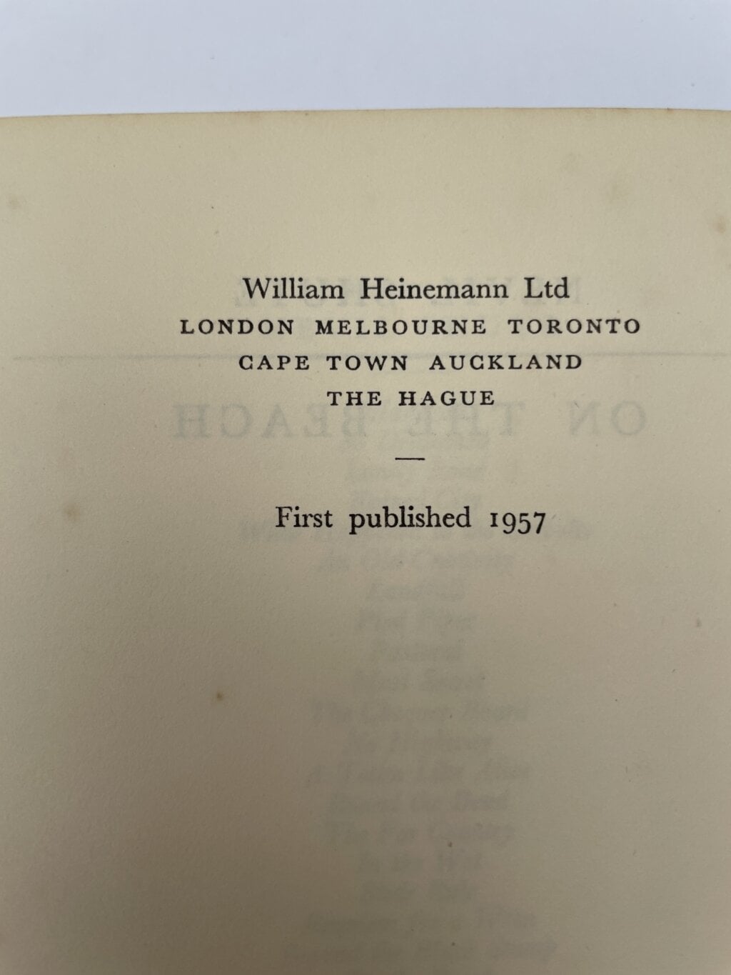 nevil shute on the beach first 2