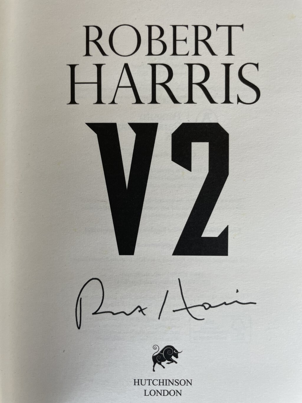robert harris v2 signed first edition2