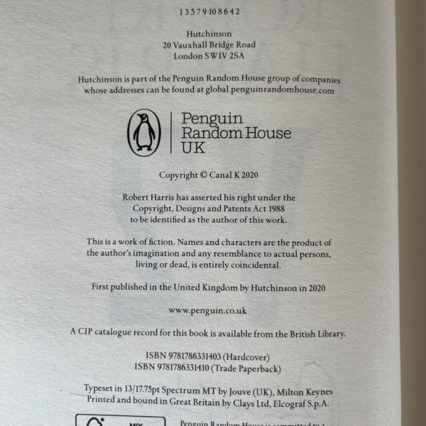 robert harris v2 signed first edition3