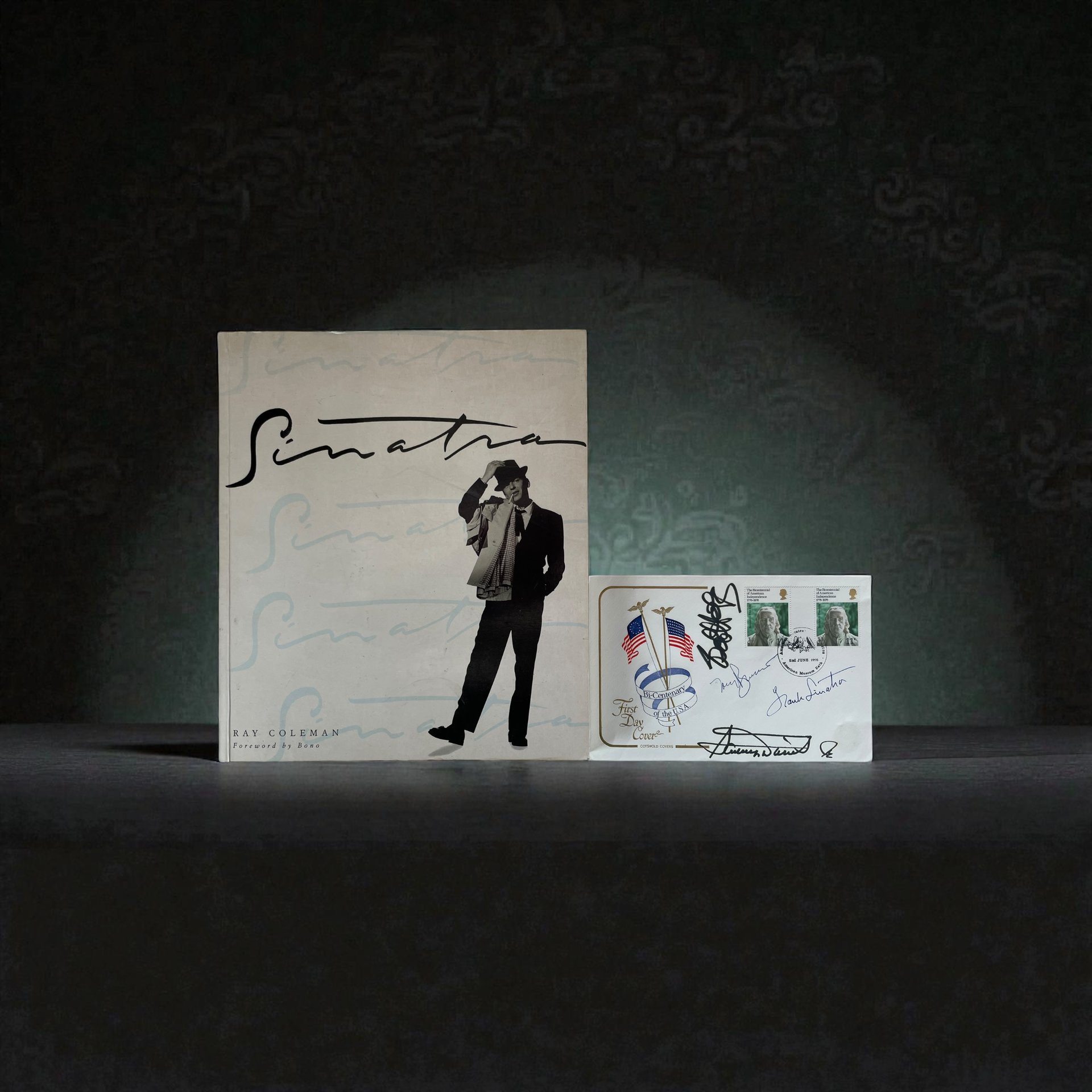 sinatra with signed stamps 1