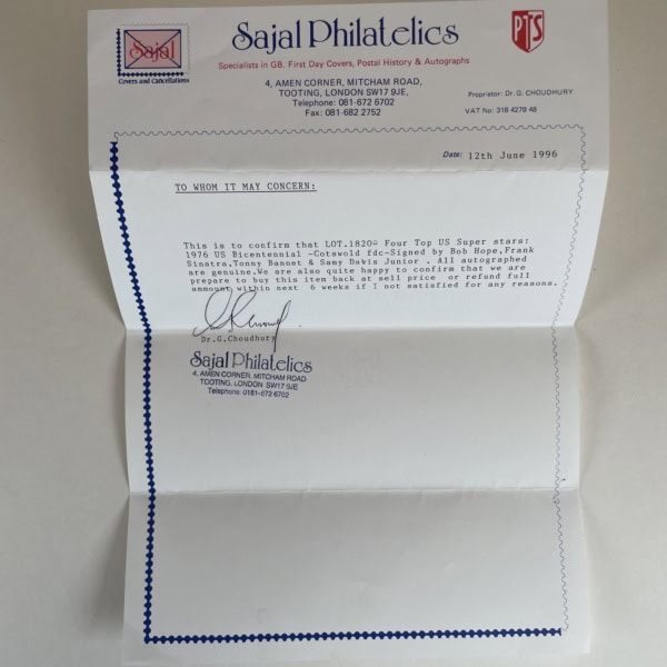 sinatra with signed stamps 5