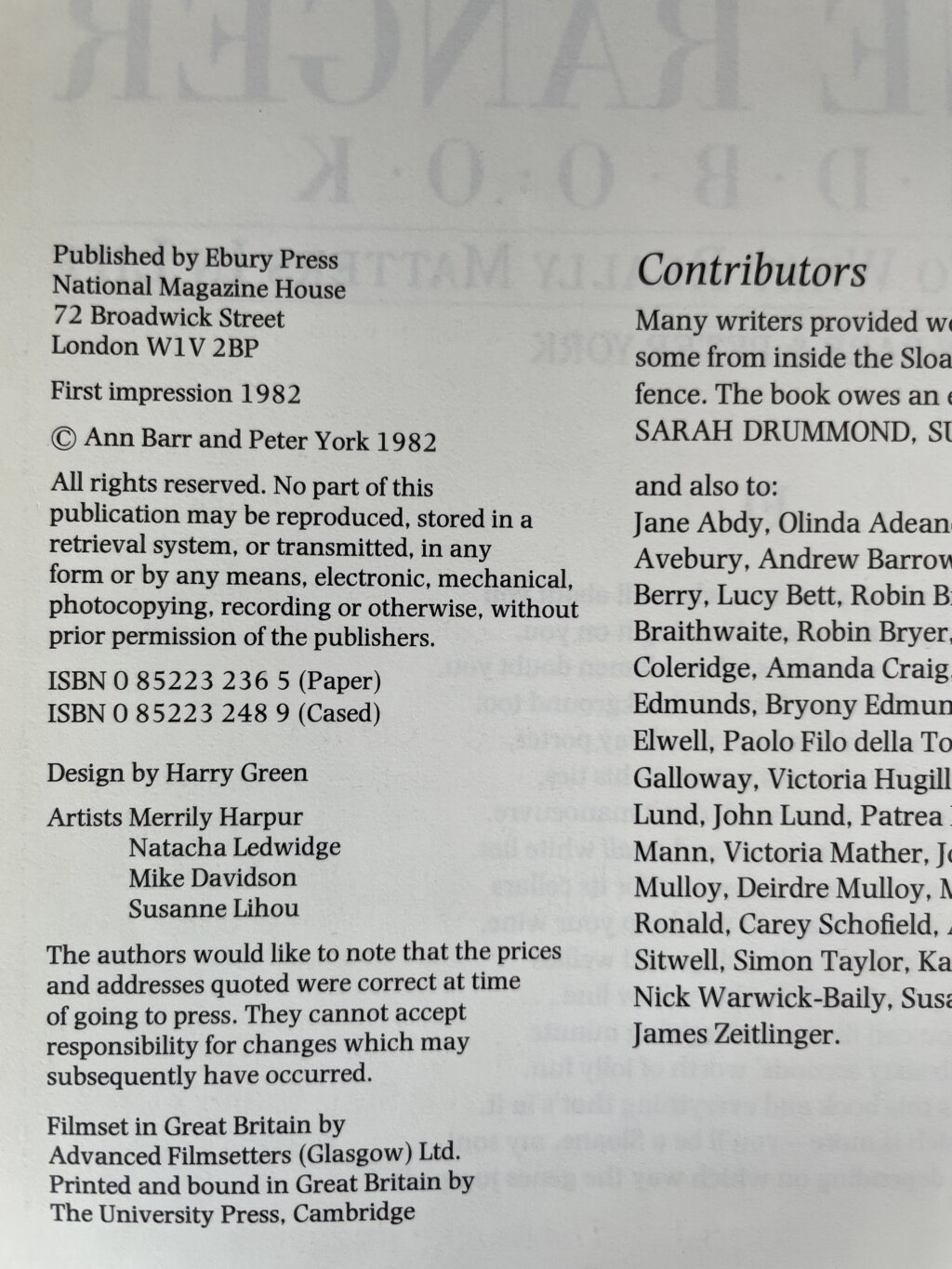 sloane ranger first edition2