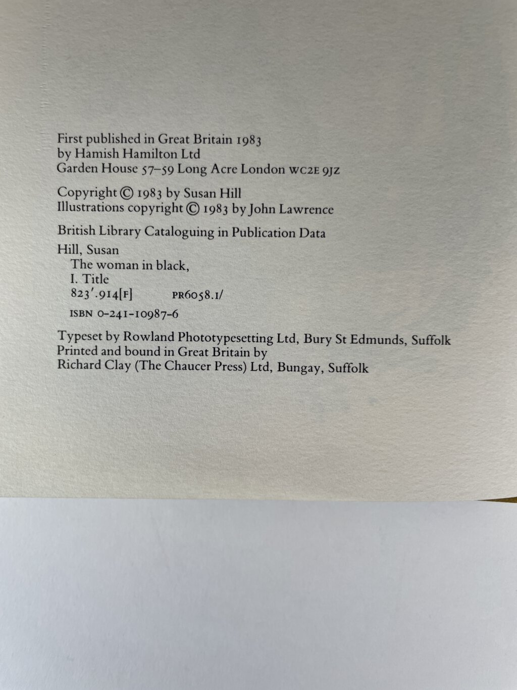 susan hill the woman in black first ed2