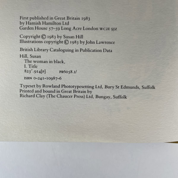 susan hill the woman in black first ed2