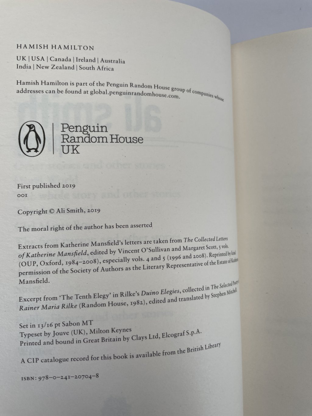 ali smith seasons first ed3