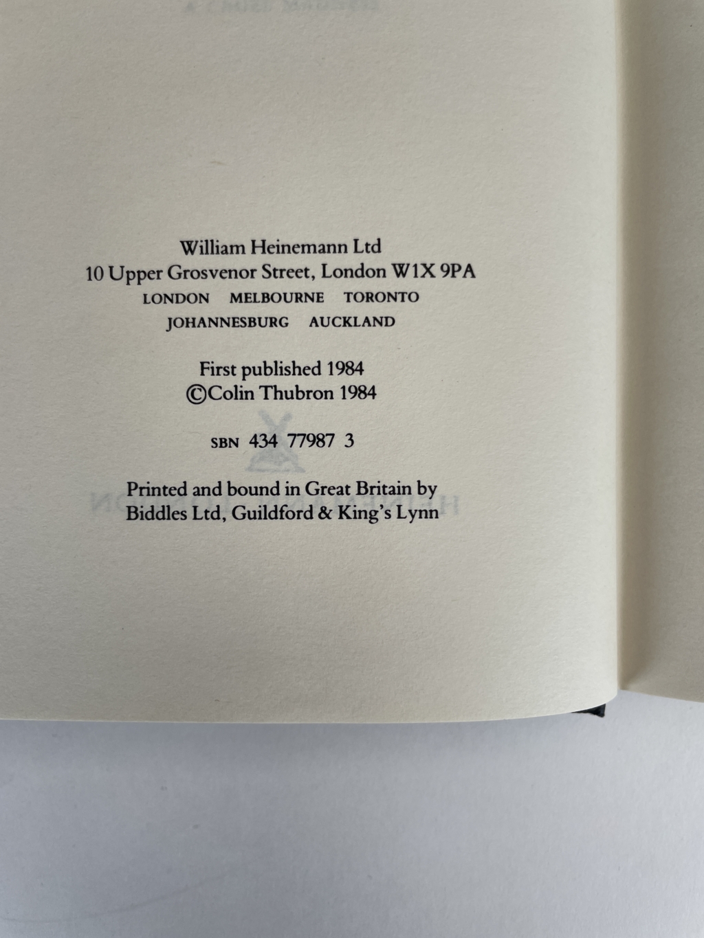 colin thurbon a cruel madness signed first edition3