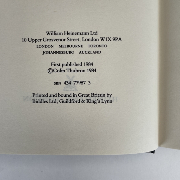 colin thurbon a cruel madness signed first edition3