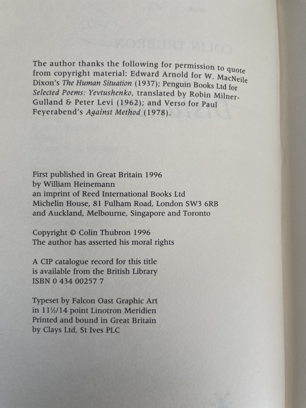 colin thurbon distance signed first edition3