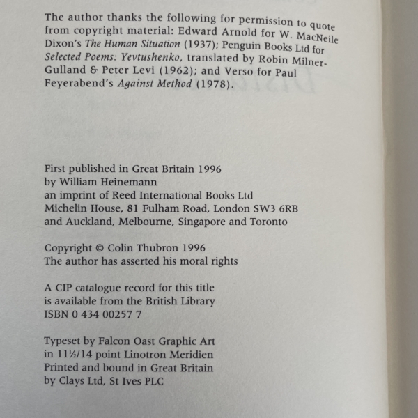 colin thurbon distance signed first edition3