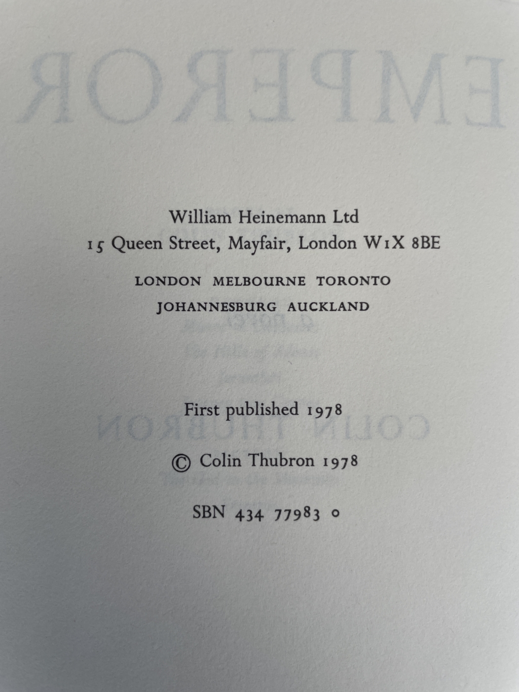 colin thurbon emperor signed first edition3