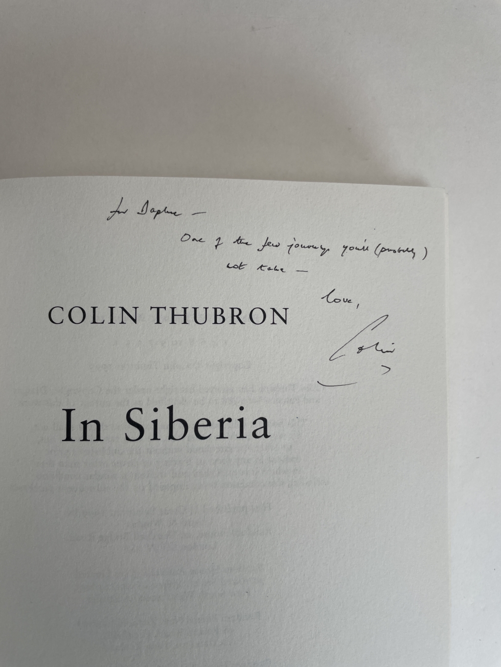 colin thurbon in siberia signed first edition2