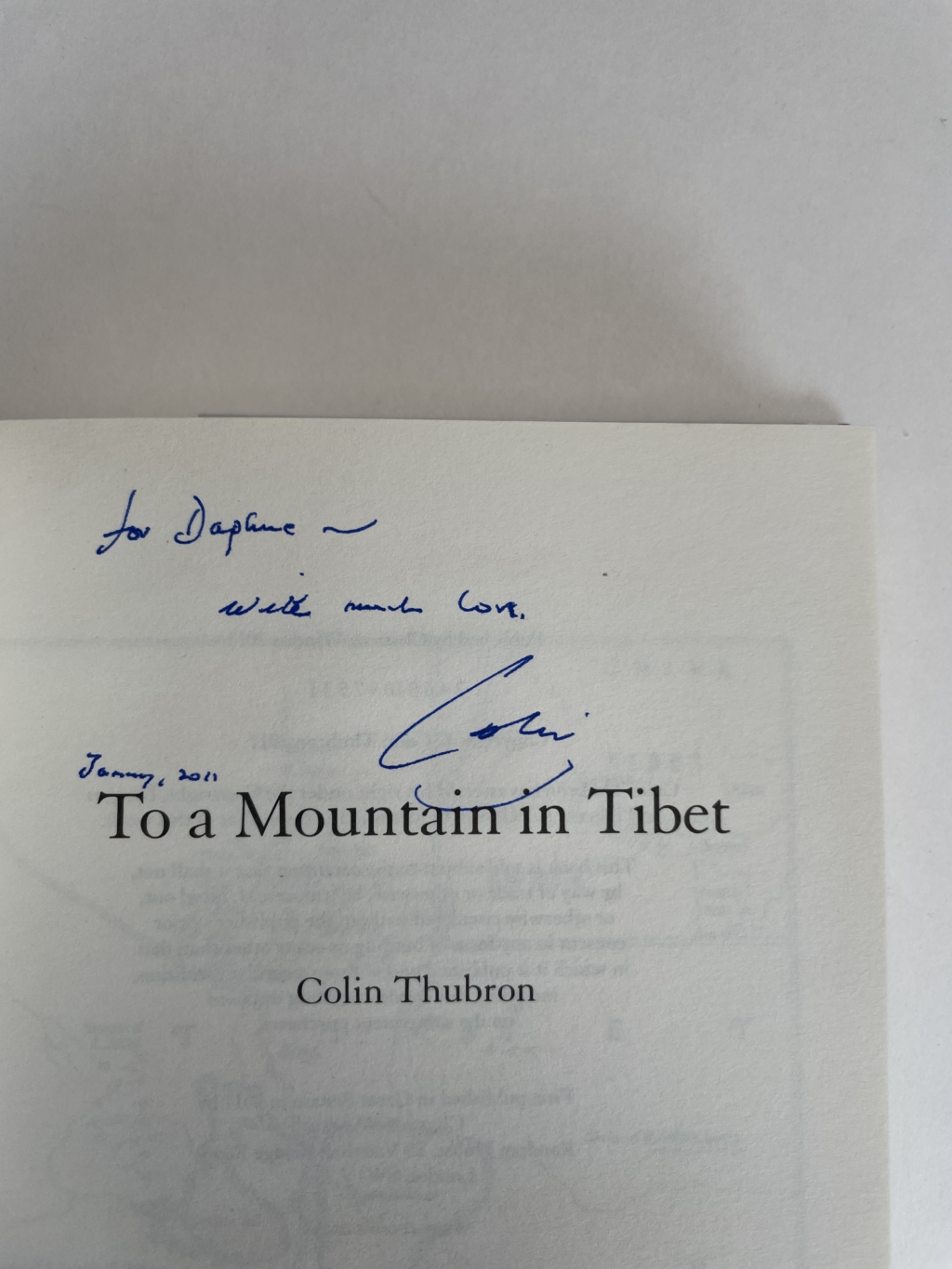 colin thurbon to a mountain in tibet signed first edition2
